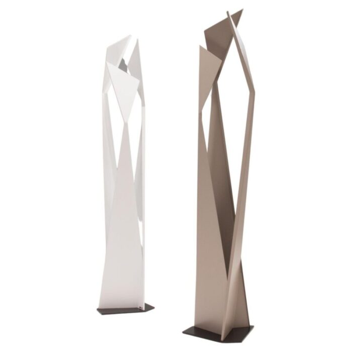 white grey steel thriller floor lamps by andrea lucatello for cattelan italia set of 2 1