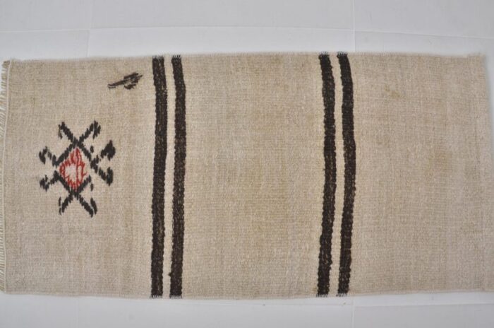 white handmade hemp kilim rug 1960 3485