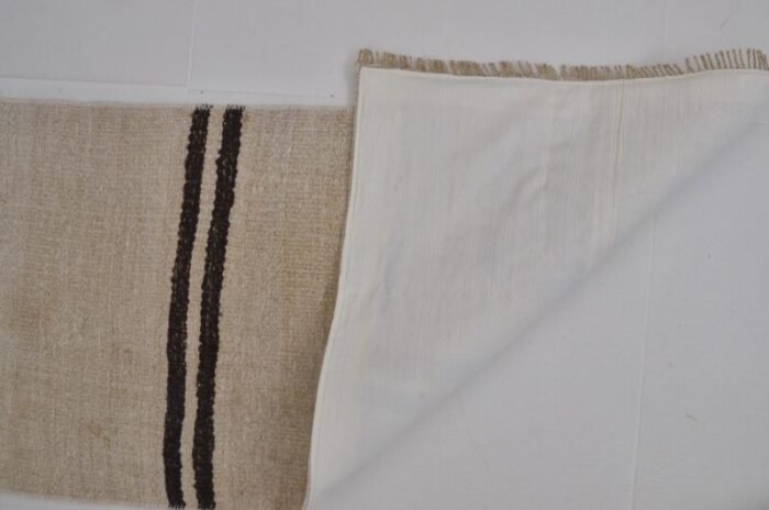 white handmade hemp kilim rug 1960 4917