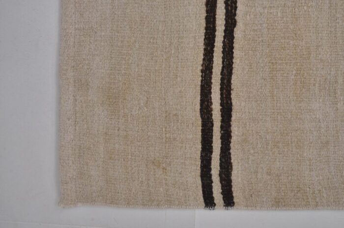 white handmade hemp kilim rug 1960 7663