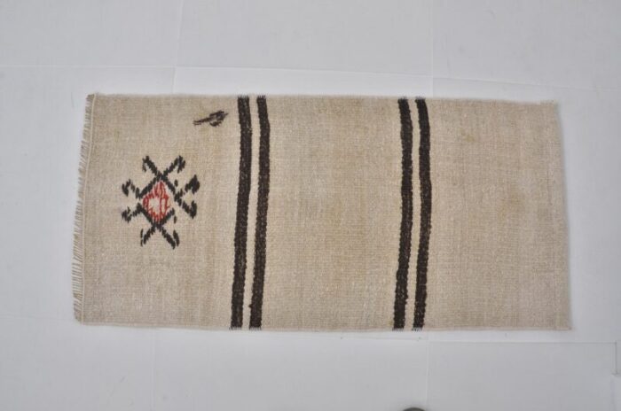 white handmade hemp kilim rug 1960 9004