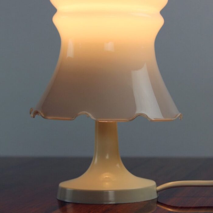 white opaline glass table light from opp jihlava czechoslovakia 1960s 4