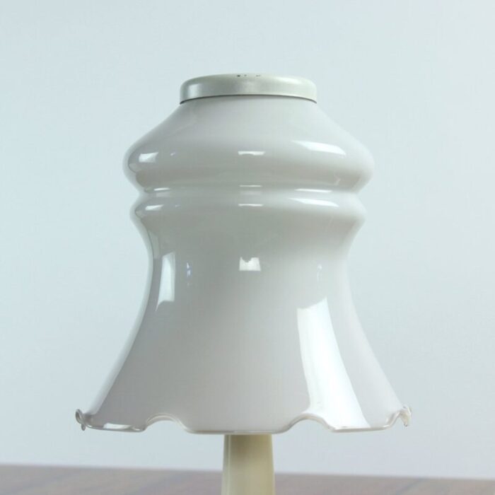 white opaline glass table light from opp jihlava czechoslovakia 1960s 6