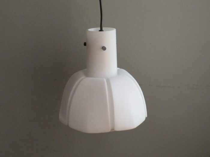 white opaline hanging lamp from glashuette limburg germany 1960s 10