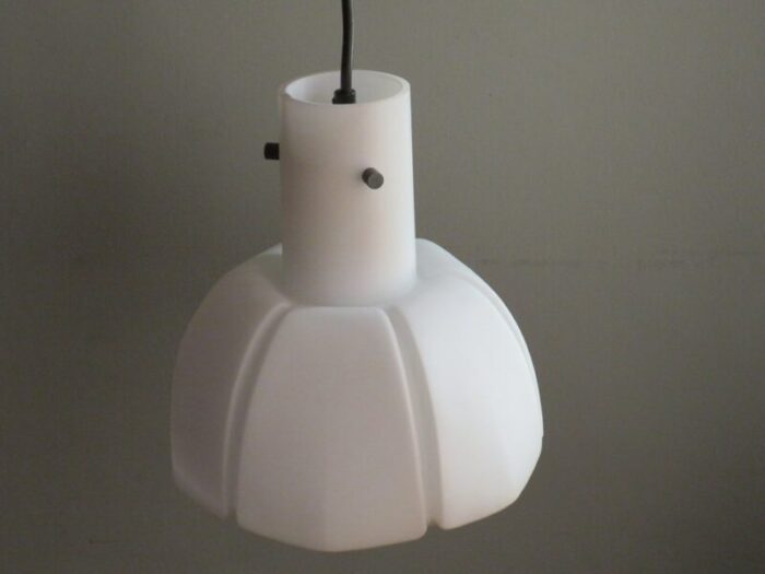 white opaline hanging lamp from glashuette limburg germany 1960s 5