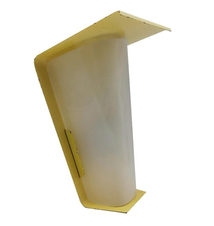 yellow metal and acrylic glass wall lamp from bag turgi italy 1950s 3669