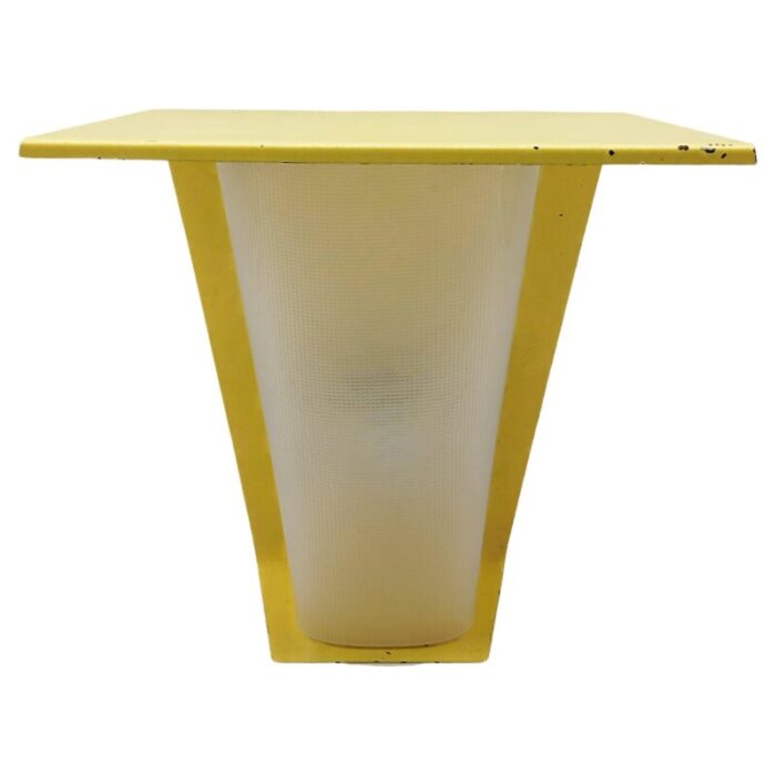 yellow metal and acrylic glass wall lamp from bag turgi italy 1950s 5441